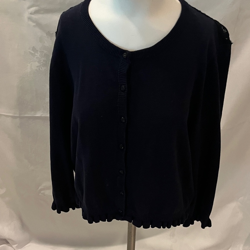 Karl Lagerfeld Black Lace Detail Cardigan